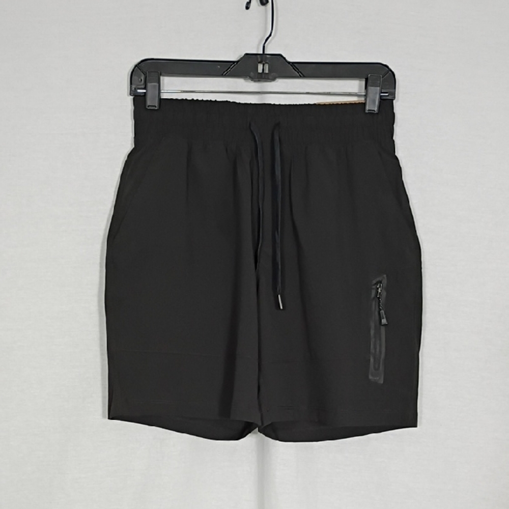 NWT Avalanche Black 7" 4 Pocket Ripstop Woven Short Mens Size Small Side Zip